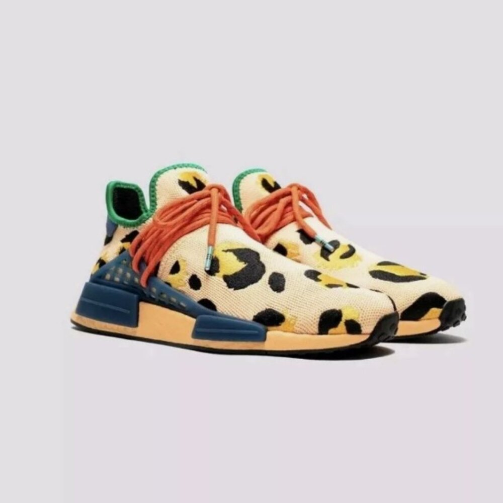 Adidas NMD Hu Pharrell Animal Print Leopard Pulse Amber - Men's Size 10 Orange